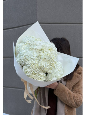 Букет 9 білих гортензій 