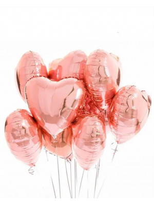 9 фольгованих сердечок 