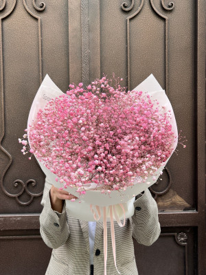 Букет з гіпсофілою ''Рожева зефірка''