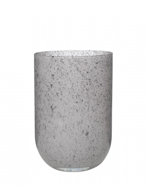 Ваза для квітів В20 біла з мозаїкою скляна  [016805]