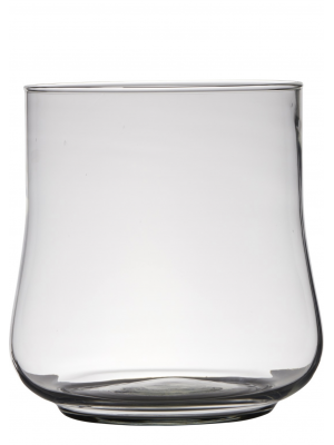 Ваза для квітів В23 Д22 прозора скляна циліндрична випукла [04848]